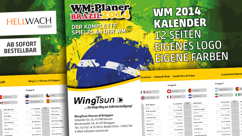 WM 2014 Planer mit Firmenwerbung