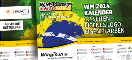 WM 2014 Planer mit Firmenwerbung